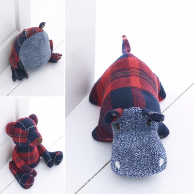  Animal Tartan Doorstops - Hippo - Teddy or Frog   222473057135